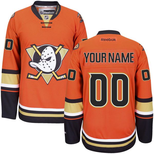Men Anaheim Ducks Reebok Orange Custom Alternate Premier NHL Jersey